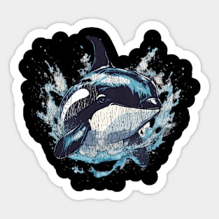 Orca Whale Tshirt, Killer Whale Shirt, Marine Biology Beach Marine Biologist Gifts, Ocean Conservation Environmental Tee, Animal Vintage Sticker